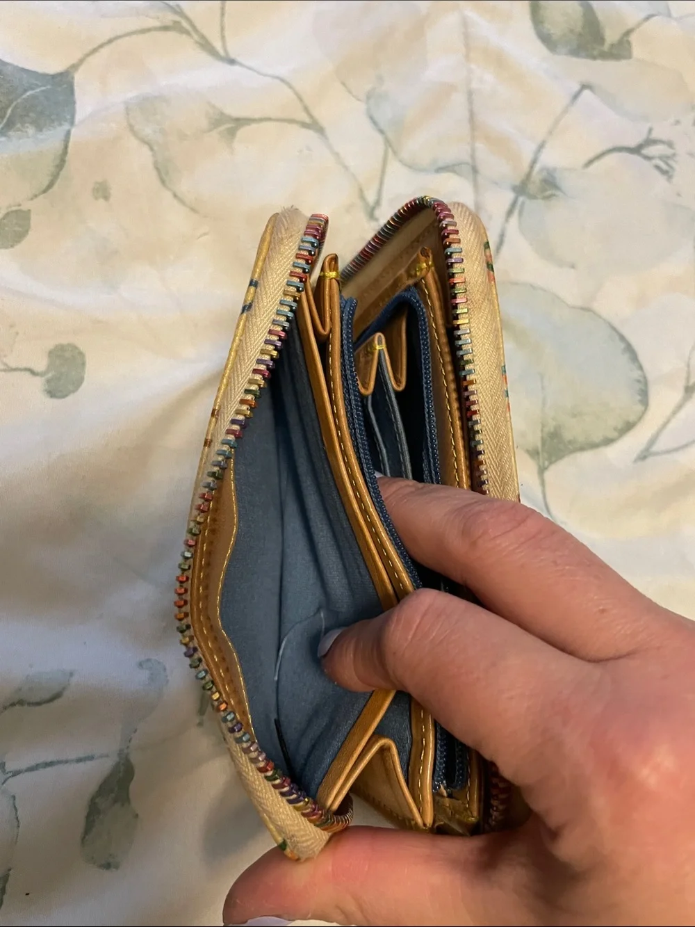 Dooney & Bourke Pastel Monogram Zip Wallet with Multi-Color DB Print